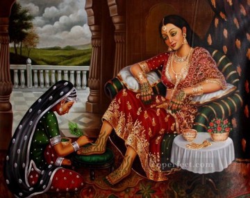 花嫁のメハンディ インド Oil Paintings